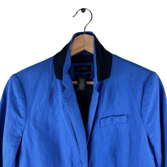 J Crew Schoolboy Blazer Cobalt Blue Classic 2 Button Jacket Size 6 - Picture 5 of 8